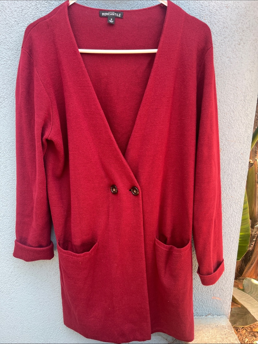 J. Crew Maroon S Duster Sweater